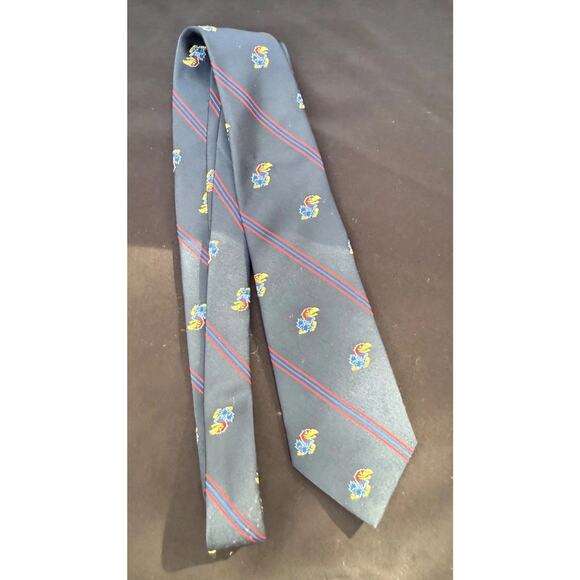 KU Jayhawks University of Kansas Neck Tie 100% Silk Delmar Vintage - Picture 2 of 6